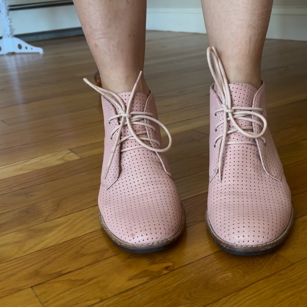 Matiko Leather Perforated Booties / Wedges